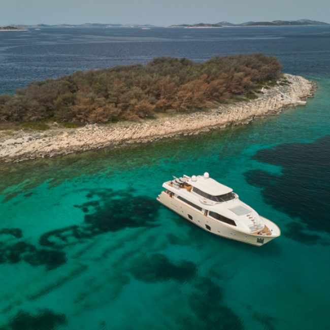 Navetta 26 Friend's Boat_Exterior_Aerial view_destination_bay_Croatia 1_YACHT IN